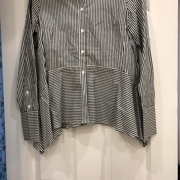 French Connection Striped Button Top Blouse - Picture 3 of 5